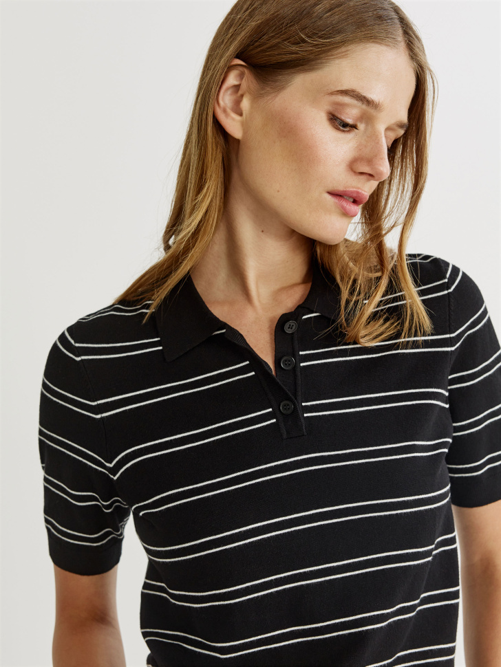 вязаный джемпер с воротником поло 4610517574121 фотография