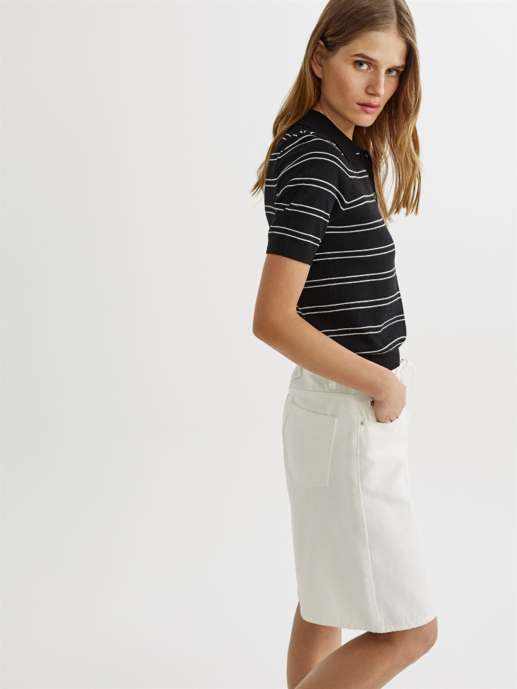 вязаный джемпер с воротником поло по цене 2599 руб вид справа