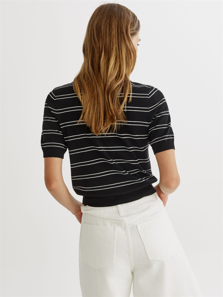 вязаный джемпер с воротником поло из россии вид сбоку