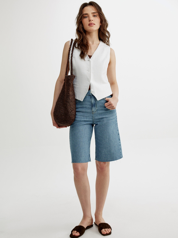 Джинсовые шорты бермуды Sela, голубой, арт. 52811