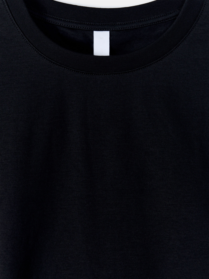 футболка оверсайз из смесового модала с содержанием шелка от бренда sela вид слева