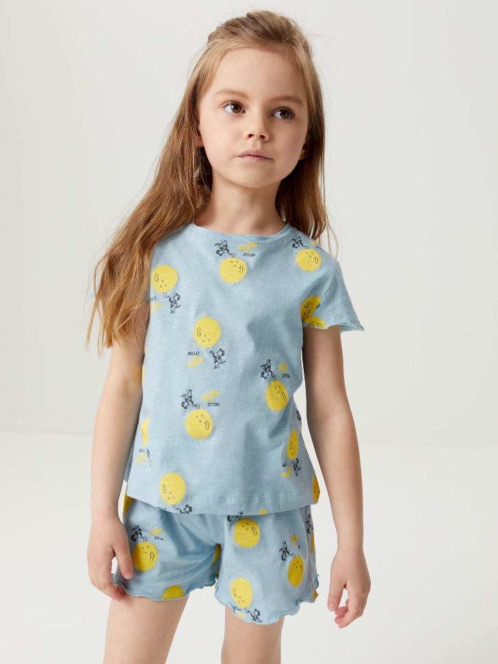 Трикотажная пижама для девочек (голубой, 92-98 (2-3 YEARS)) sela 4640078276004 - фото 9