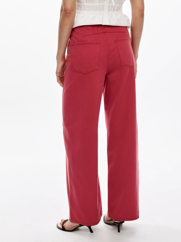 прямые джинсы из смесового лиоцелла с кулиской из россии вид сбоку