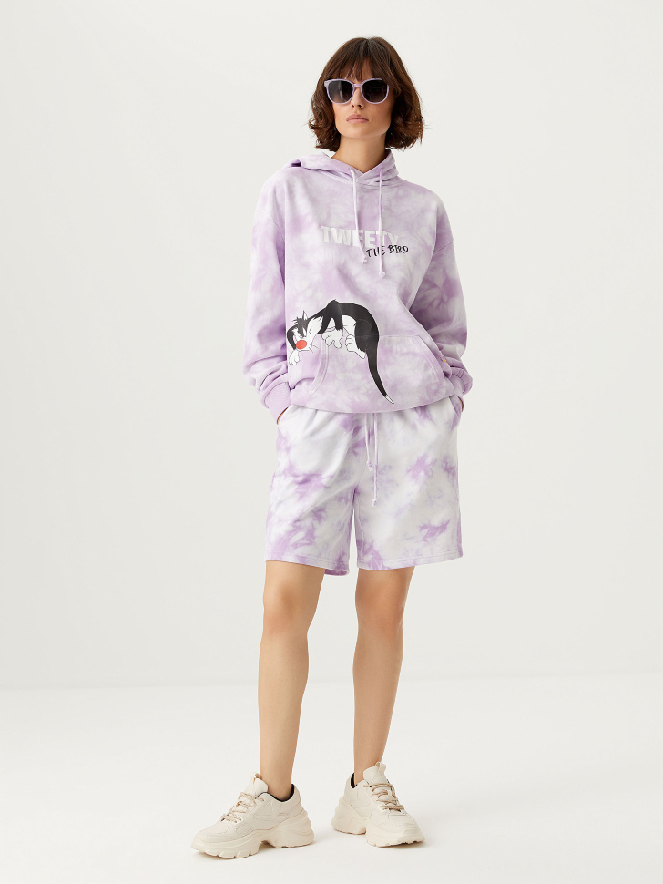 

Шорты тай-дай с принтом Looney Tunes, Фиолетовый