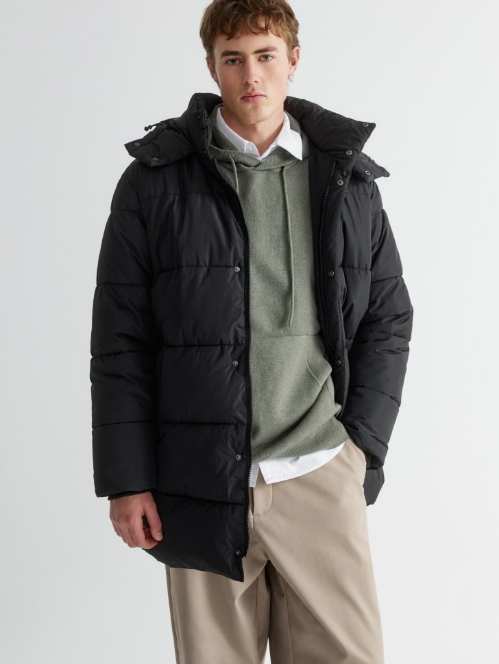 

Утепленное стеганое пальто с капюшоном, SL5811111103