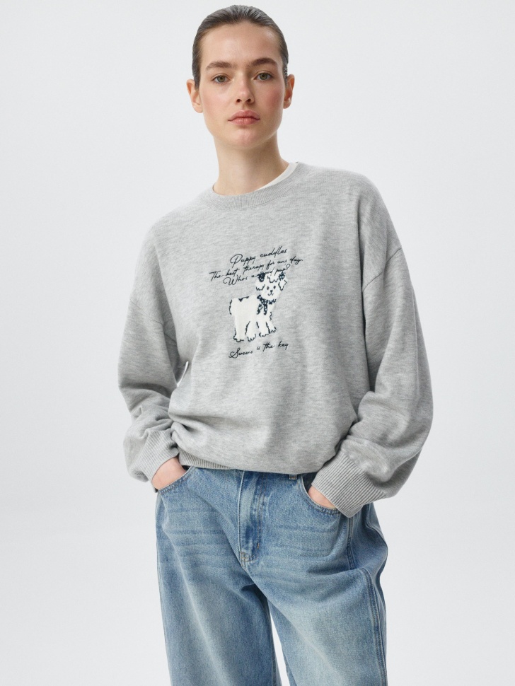 

Вязаный джемпер с шерстью и шелком, SL5808010616