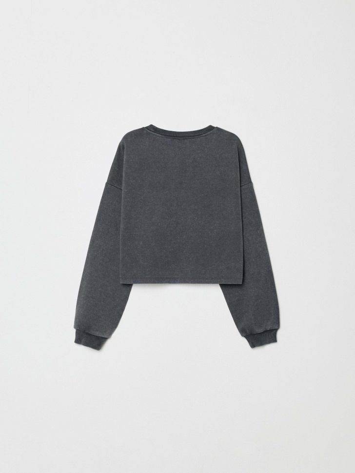 укороченный свитшот с вышивкой для девочек 4680798487786 по акции