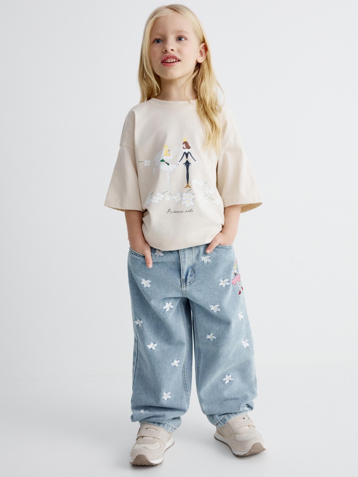 футболка с принтом для девочек  x союзмультфильм от бренда sela вид слева