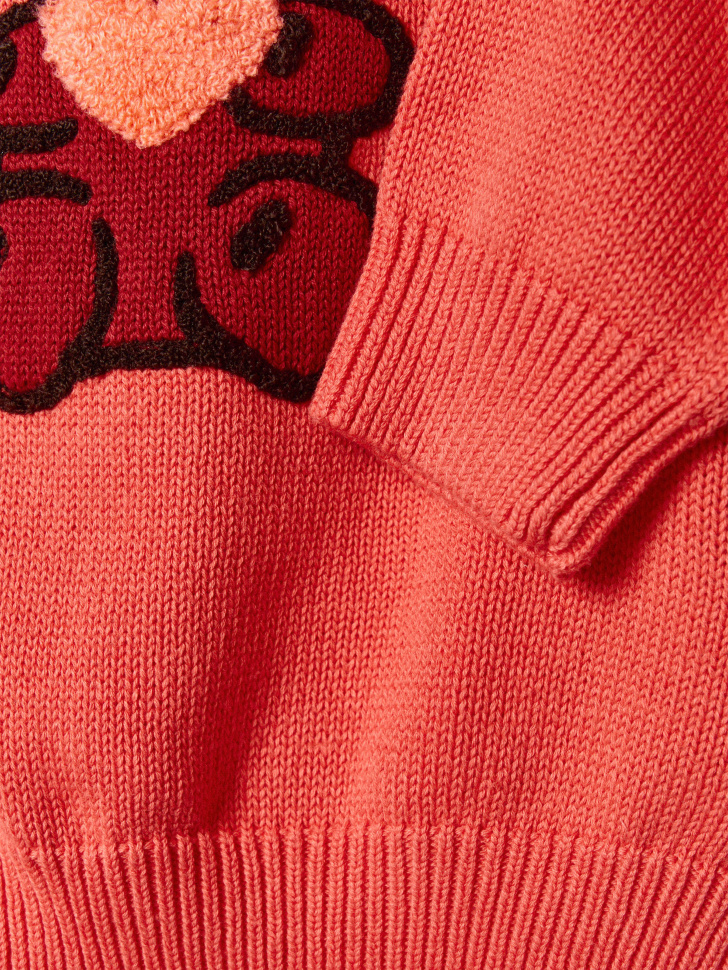 вязаный джемпер с принтом для малышей из россии вид сбоку