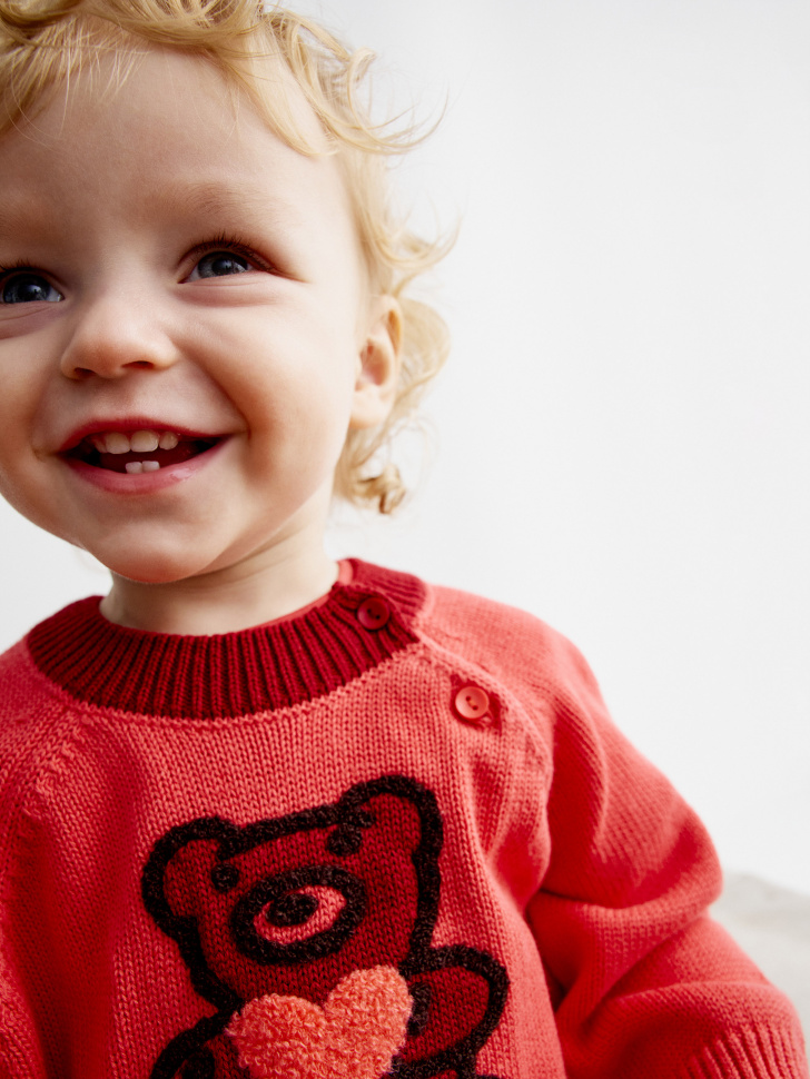 

Вязаный джемпер с принтом для малышей, SL6802000601