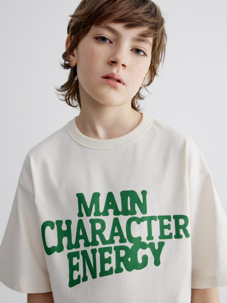 

Футболка оверсайз с принтом для мальчиков, SL6803070202