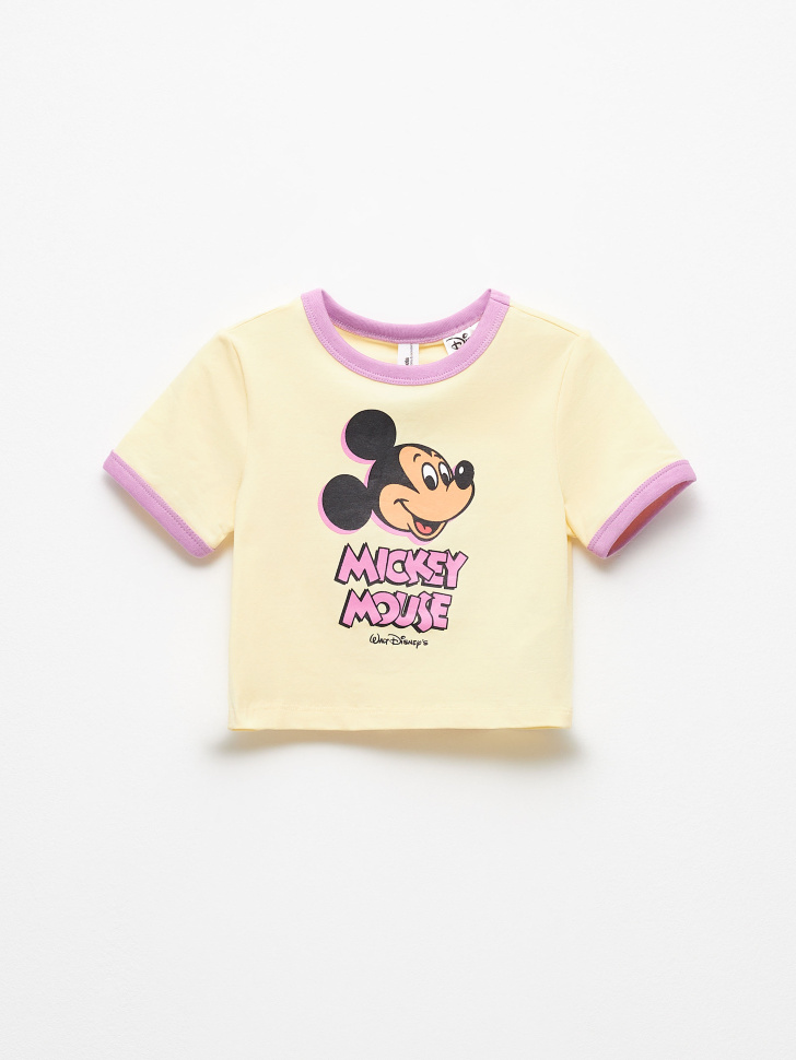 

Футболка с принтом Disney Mickey Mouse для девочек, Желтый
