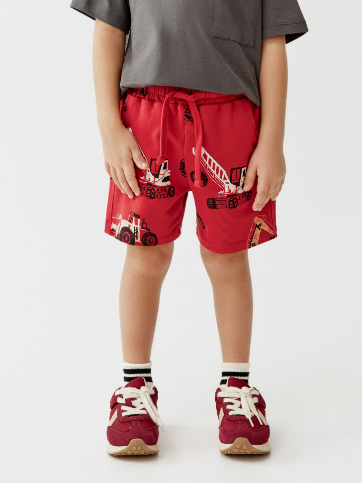 трикотажные шорты с принтом для мальчиков от бренда sela вид слева