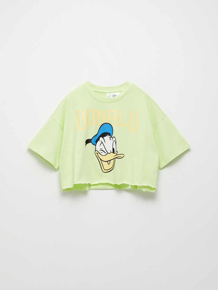 

Укороченная футболка с принтом Disney Donald Duck для девочек, Зеленый