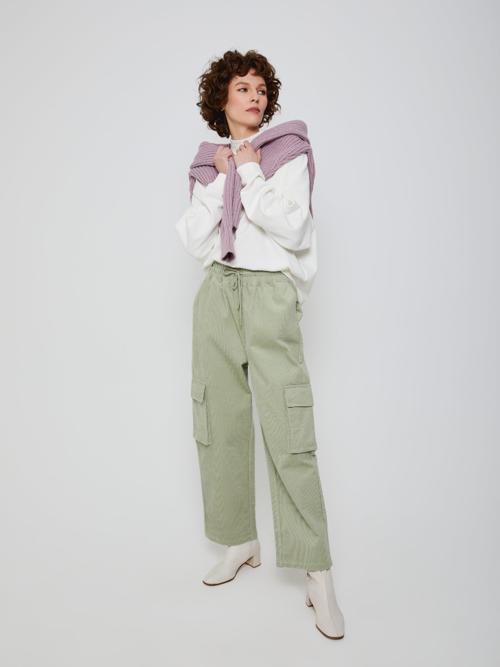 

Широкие вельветовые брюки, Зеленый