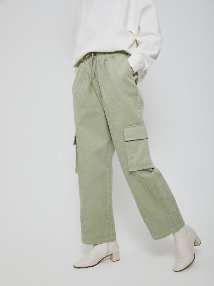 Широкие вельветовые брюки (зеленый, S) sela 4603375410410 - фото 2