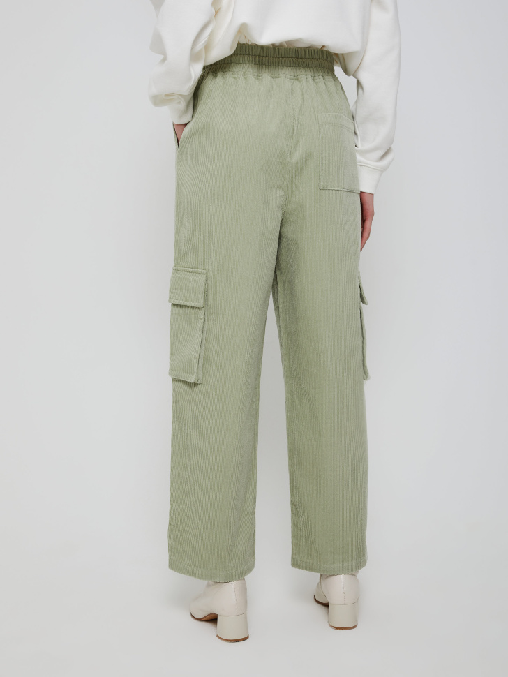 Широкие вельветовые брюки (зеленый, S) sela 4603375410410 - фото 5
