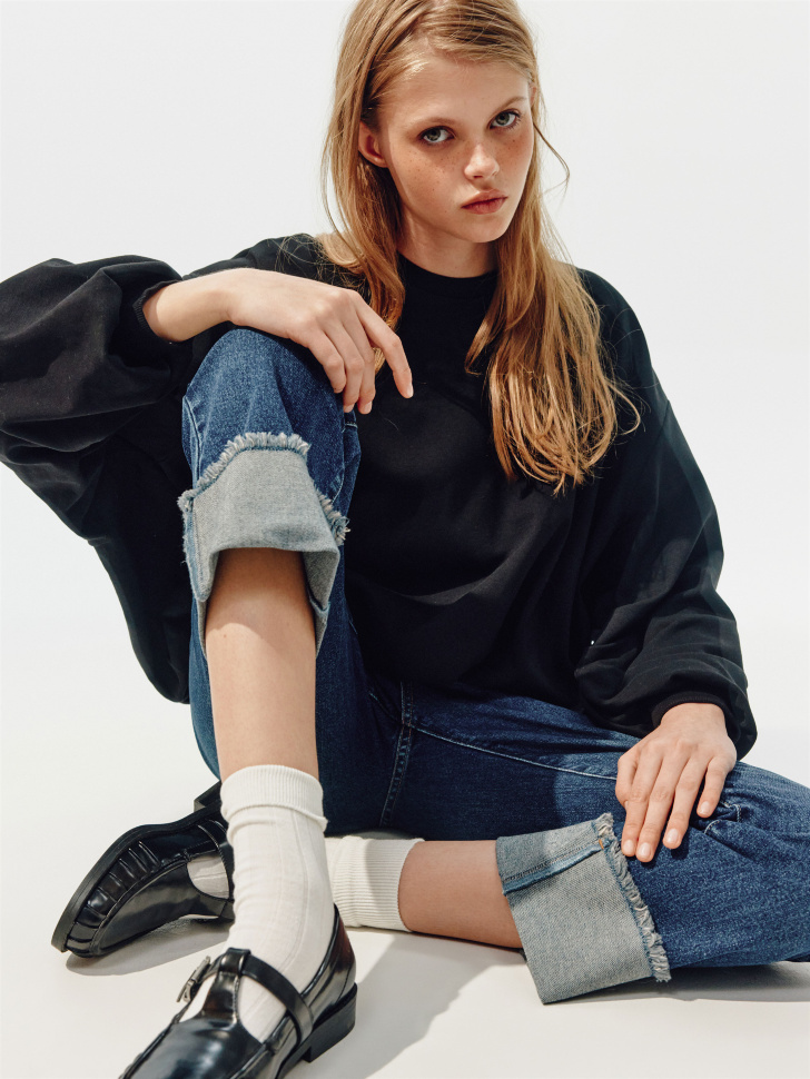 Свитшот-баллон оверсайз Sela Young, черный, арт. 45426