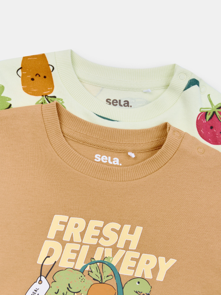 набор из 2 футболок для малышей от бренда sela вид слева