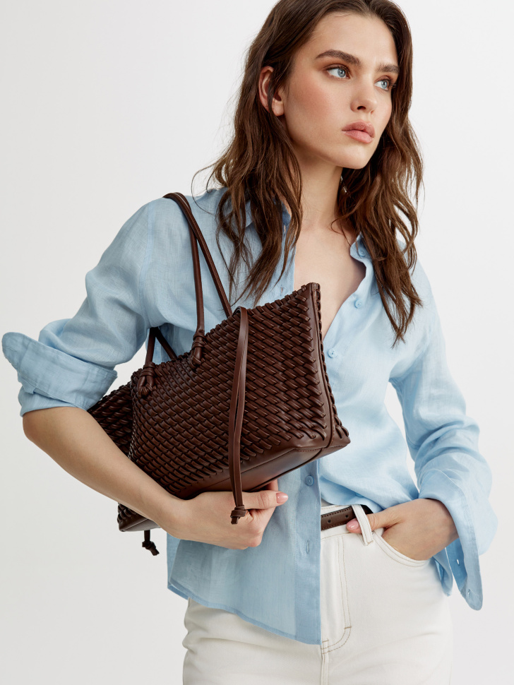 сумка из плетеной экокожи 4640611017262 фотография