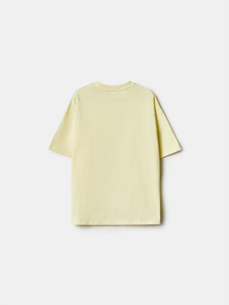 базовая футболка оверсайз для девочек из россии вид сбоку