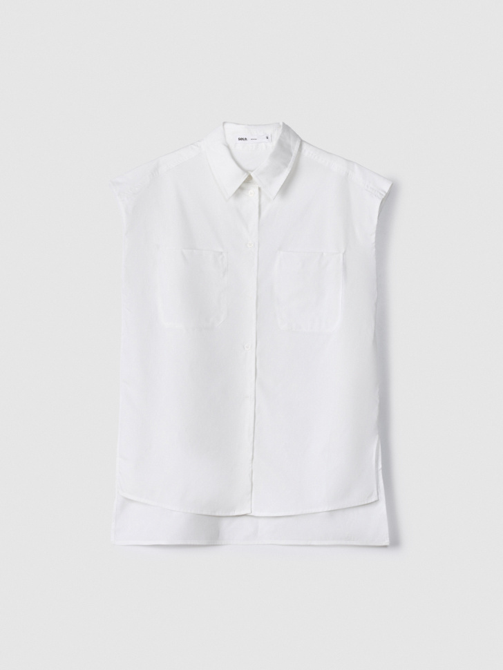Рубашка без рукавов Sela оверсайз, белый, арт. 53696