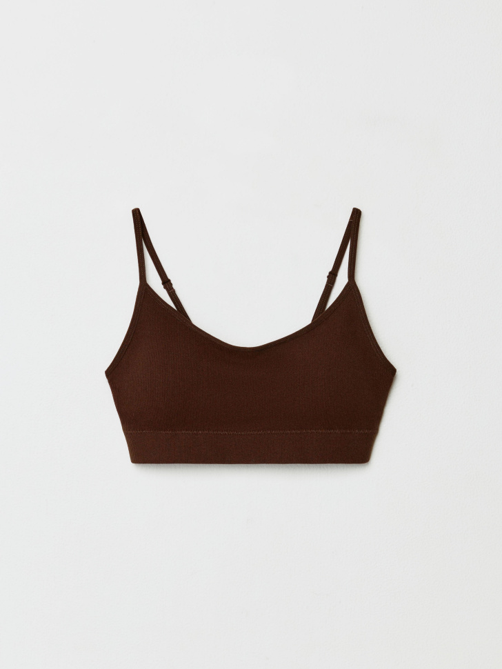 Базовый вязаный бюстгальтер-топ Sela, коричневый, арт. 33764