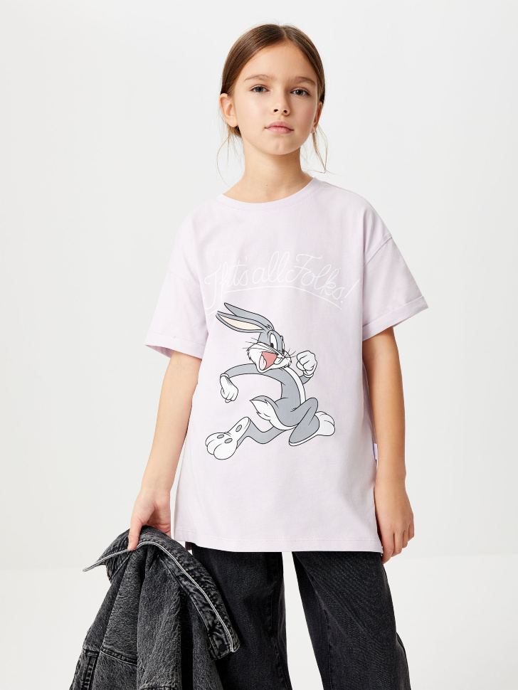 

Футболка с принтом Looney Tunes для девочек, Сиреневый