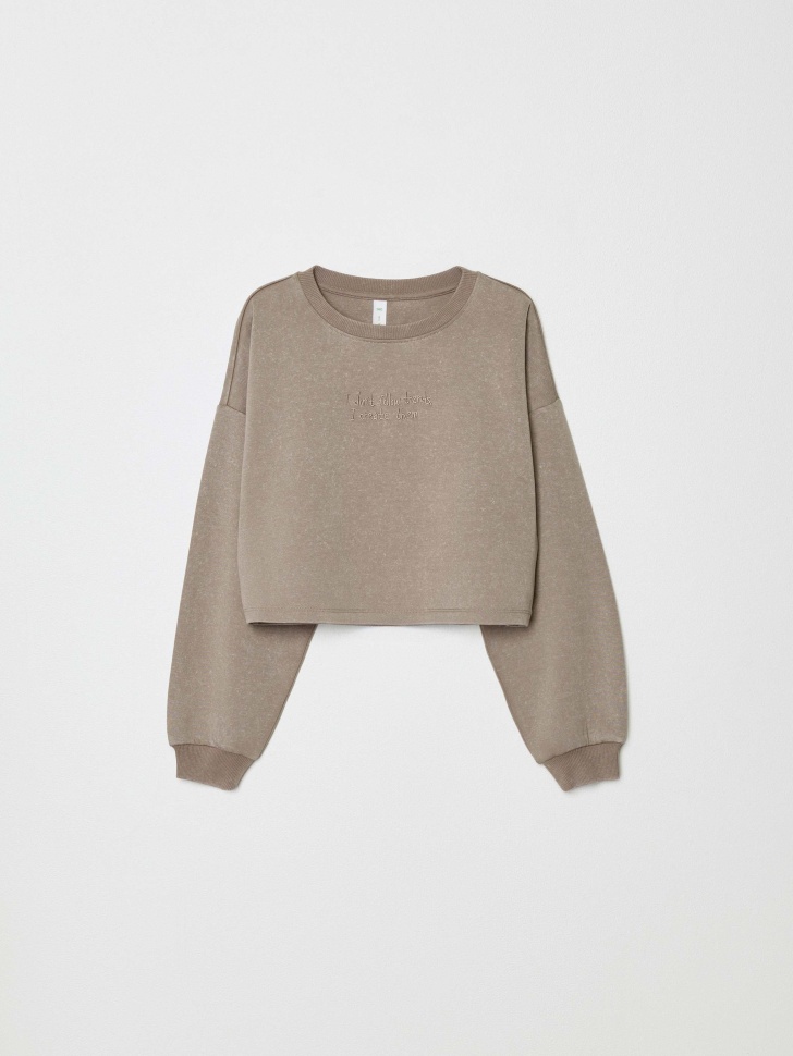 укороченный свитшот с вышивкой для девочек 4680798487700 фотография