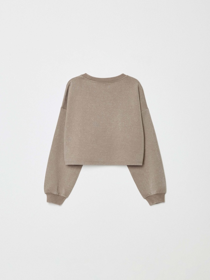 укороченный свитшот с вышивкой для девочек 4680798487700 по акции