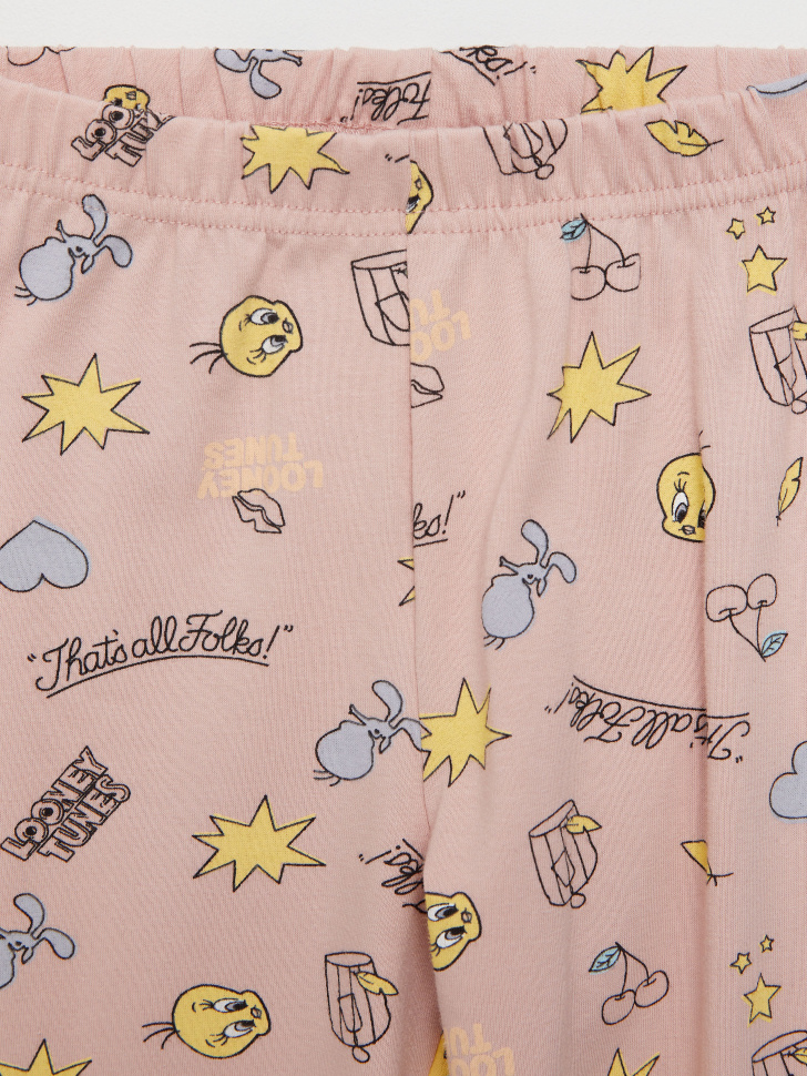 Пижама с ярким принтом Looney Tunes для девочек (розовый, 146-152 (11-12 YEARS)) sela 4680129221621 - фото 3