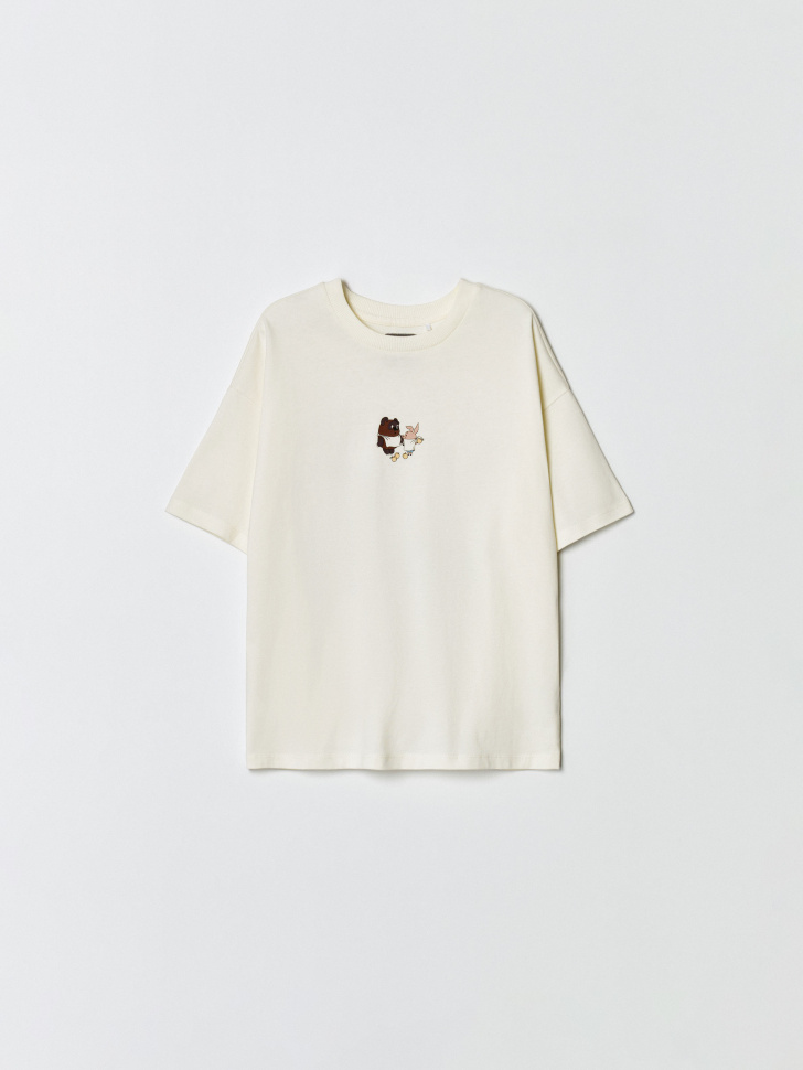 футболка оверсайз для девочек из коллекции  x союзмультфильм от бренда sela вид слева