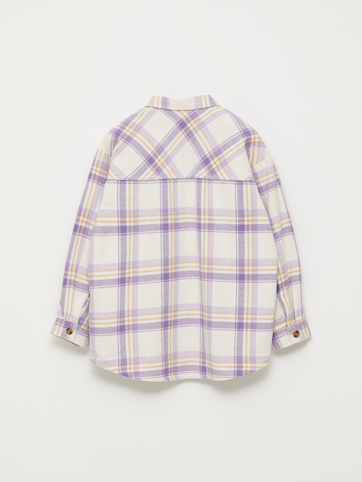 Фланелевая рубашка в клетку для девочек (сиреневый, 122/ 7-8 YEARS) от Sela