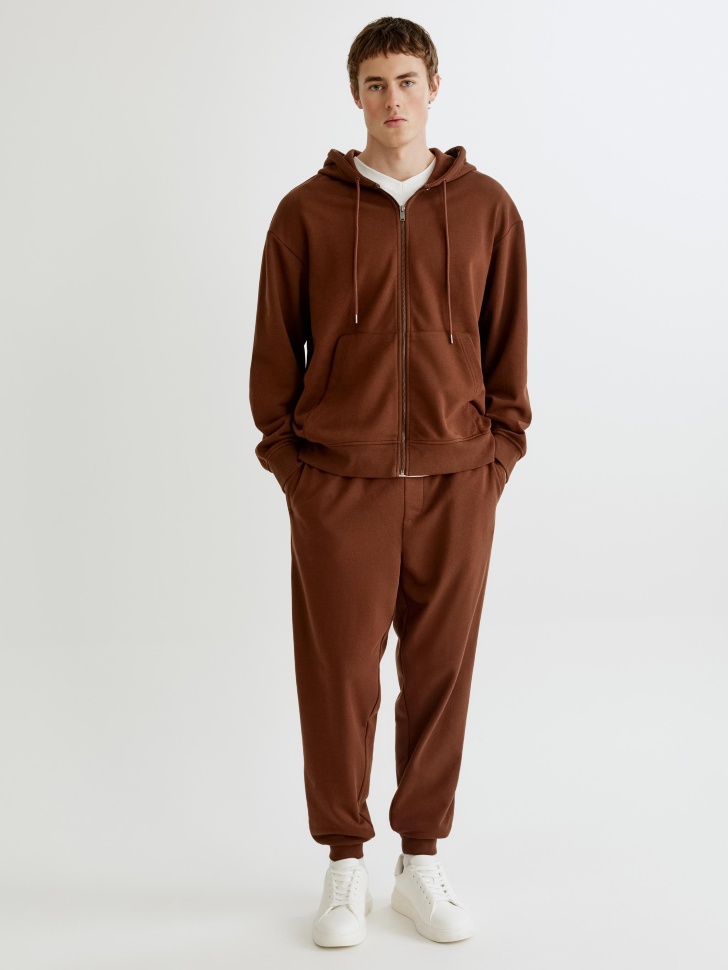 SELA Мужские базовые трикотажные джоггеры, коричневый, арт. 35035