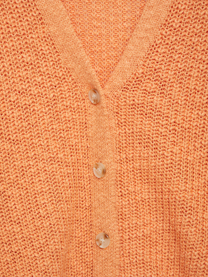 Вязаный кардиган для девочек (оранжевый, 122) sela 4680129457525 - фото 2