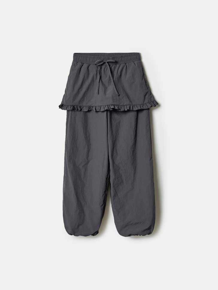 утепленные нейлоновые брюки с юбкой для девочек по цене 1999 руб вид справа