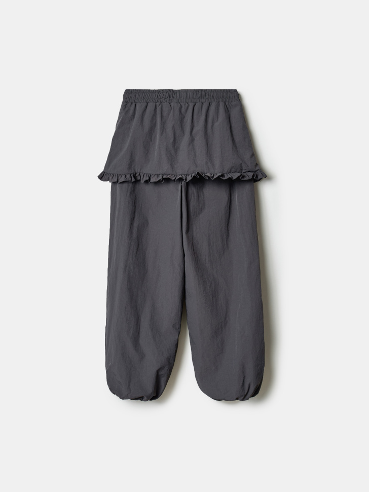 утепленные нейлоновые брюки с юбкой для девочек из россии вид сбоку