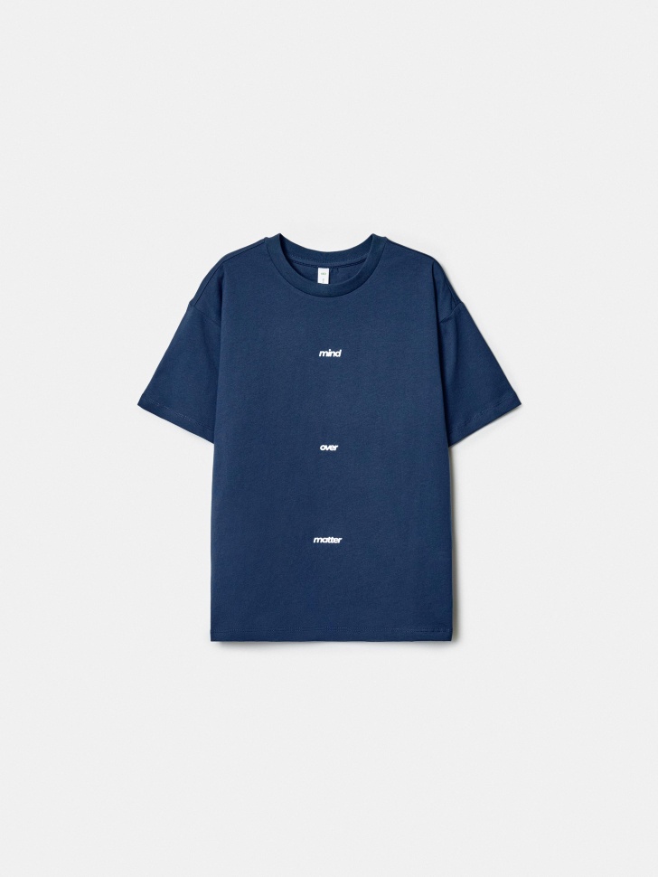 Футболка оверсайз SELA с принтом для мальчиков, синий, арт. 41979