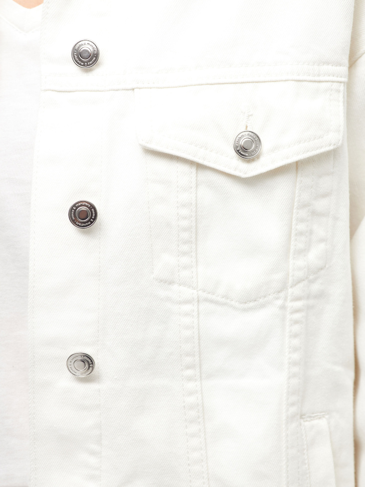 Белая джинсовая куртка оверсайз (белый, S) sela 4680129732837 - фото 5
