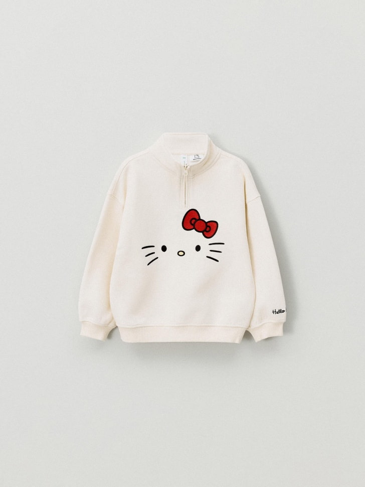 Свитшот с вышивкой Hello Kitty для девочек. Фото №4