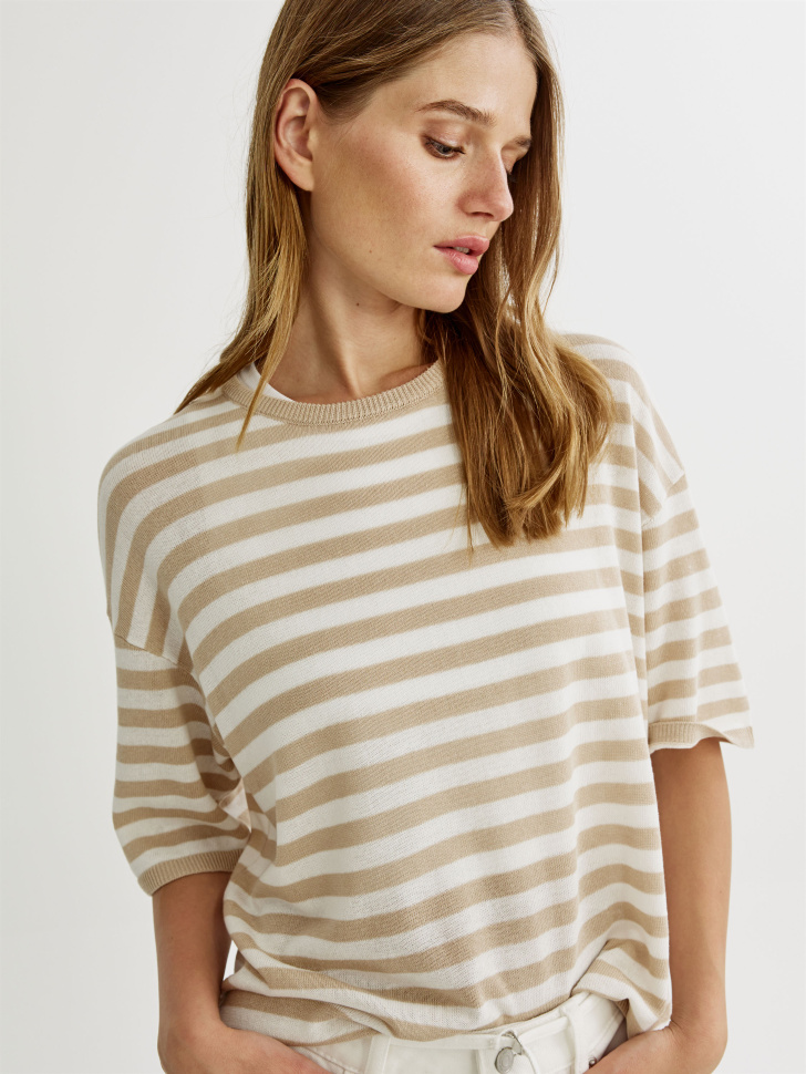 джемпер оверсайз из смесового лиоцелла с содержанием льна 4610517718792 фотография