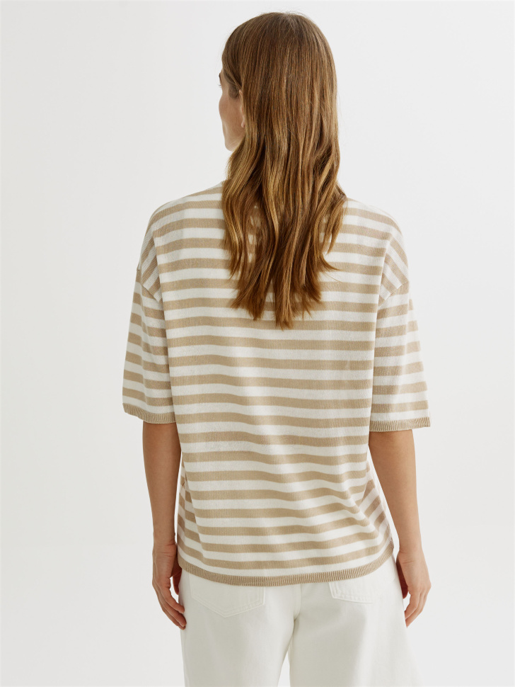 джемпер оверсайз из смесового лиоцелла с содержанием льна по цене 2599 руб вид справа