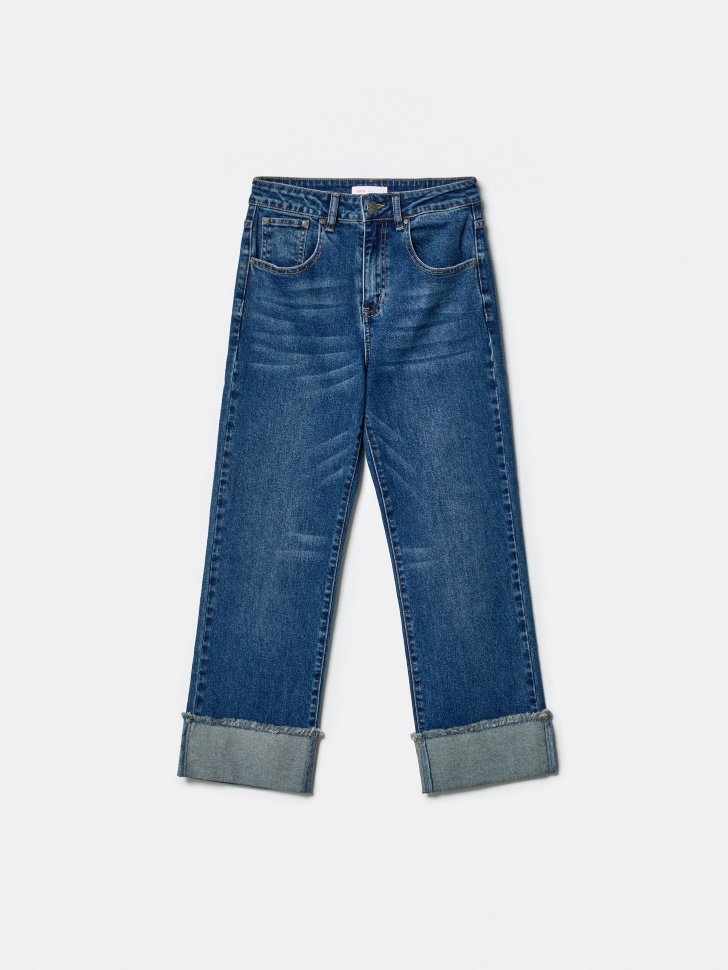 Джинсы SELA Young прямые с подворотом, синий, арт. 44315