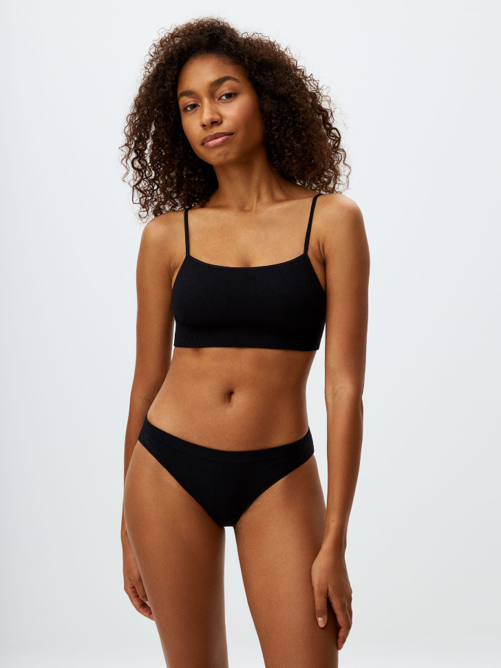 

Бесшовные трусы-слипы в рубчик