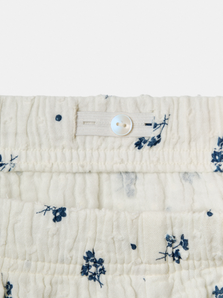 шорты из муслина с принтом для девочек из хлопка спереди