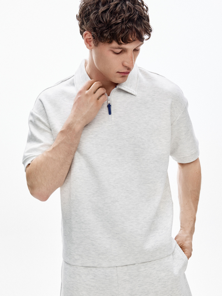 Поло оверсайз Sela, серый, арт. 51463