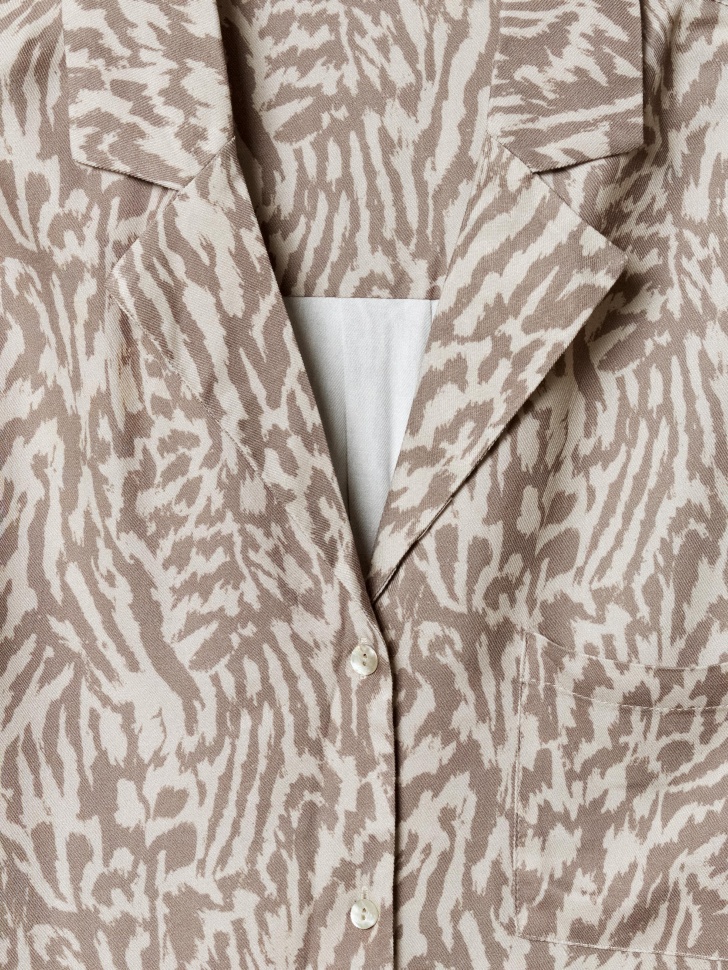 пляжная рубашка с принтом из вискозы от бренда sela вид слева