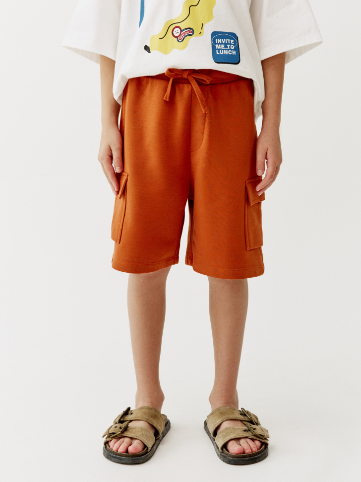 Трикотажные шорты-карго Sela, оранжевый, арт. 52576