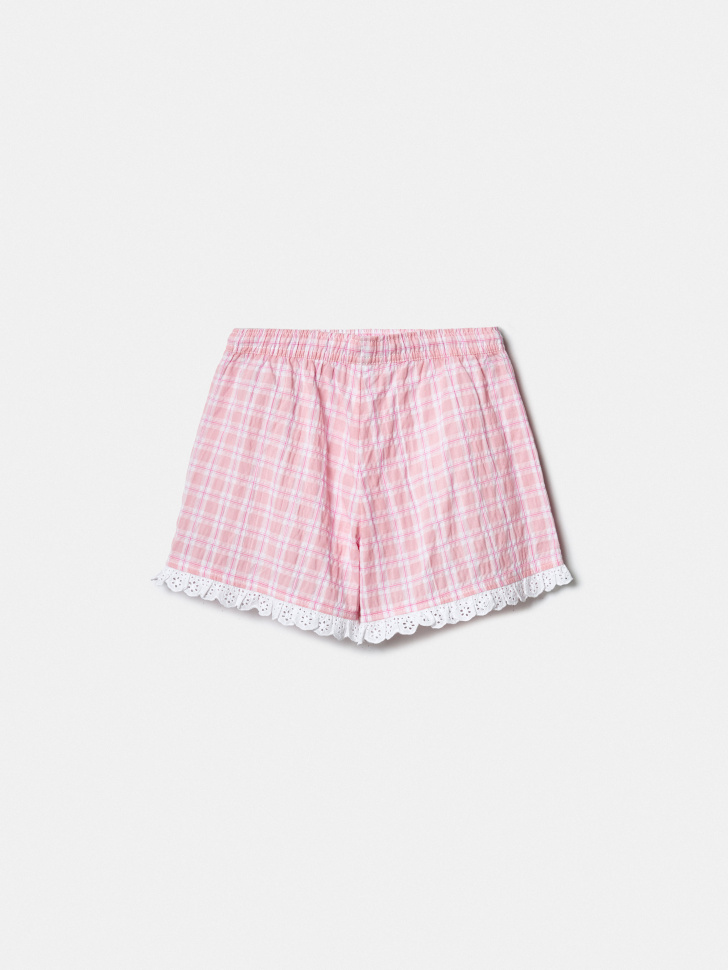 хлопковые шорты в клетку для девочек по цене 1599 руб вид справа