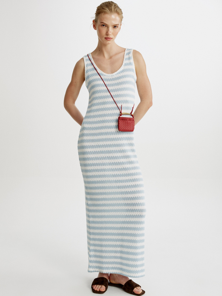 Трикотажное платье Sela макси, разноцветный, арт. 54931